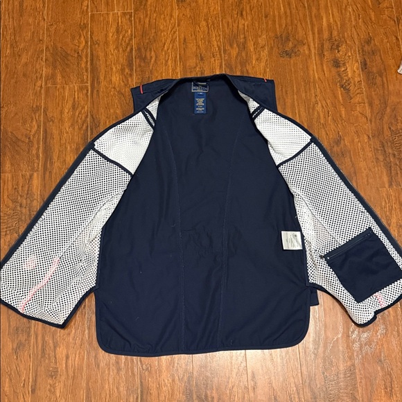 Beretta Full Zip Mesh Shooting Vest Men Medium Navy With Red Trim - Picture 9 of 9